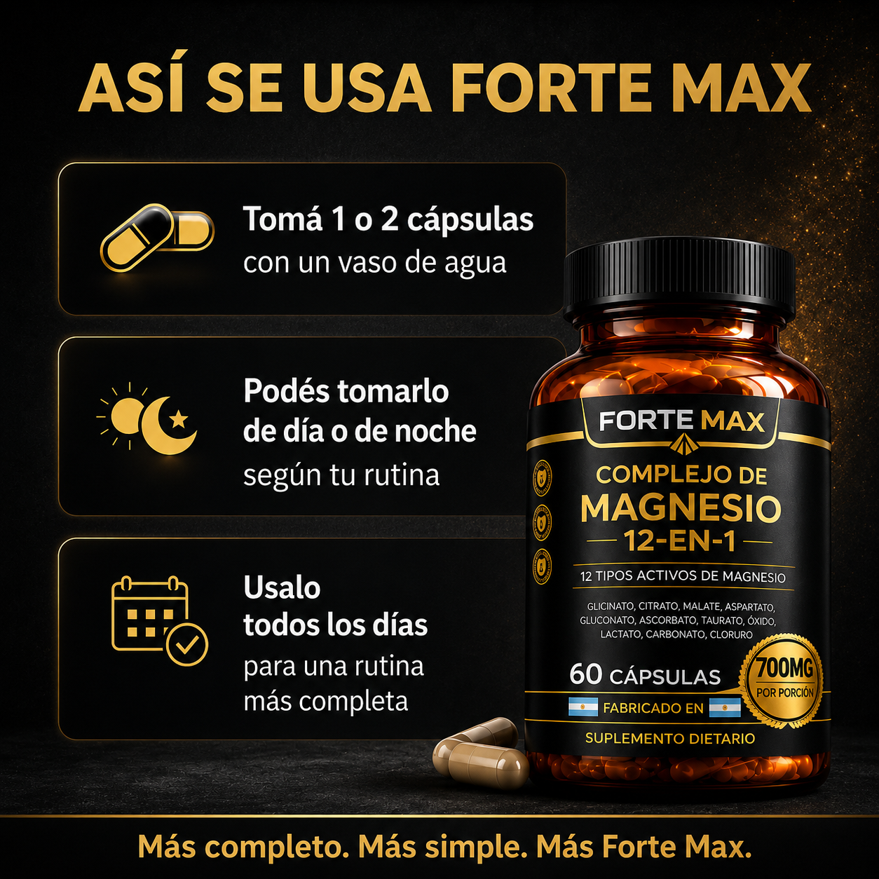 60 CÁPSULAS EXTRAS - Complejo De Magnesio