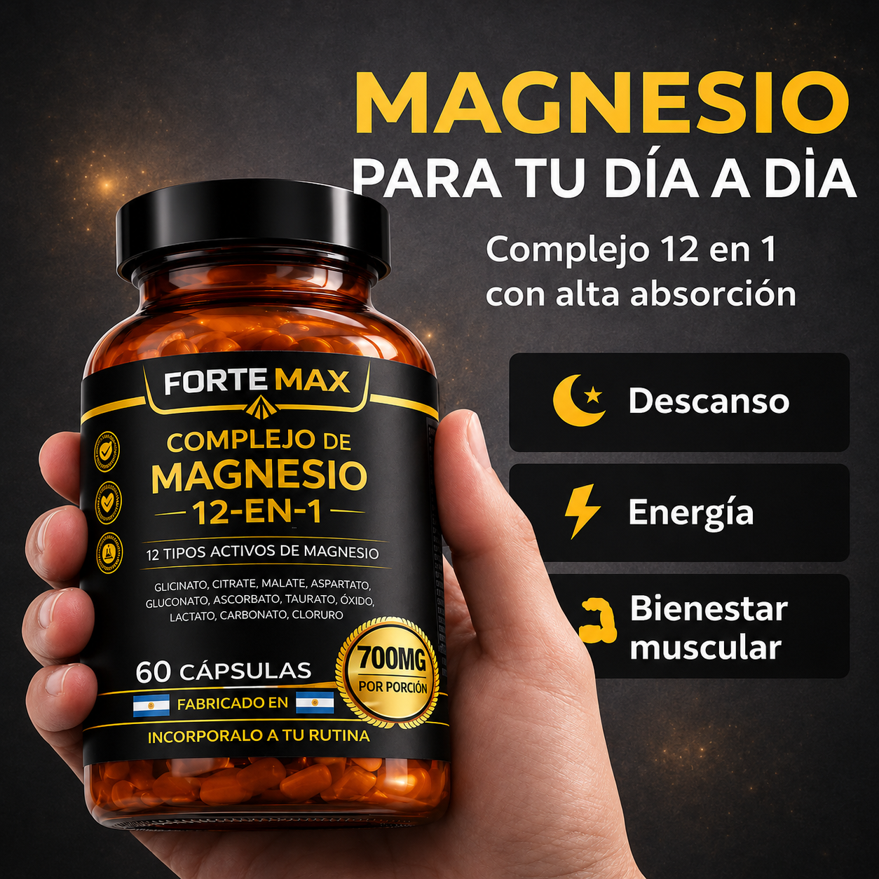 60 CÁPSULAS EXTRAS - Complejo De Magnesio